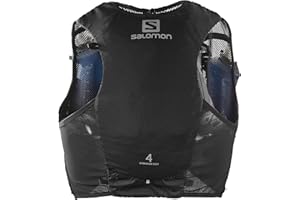 Salomon Adv Hydra Vest 4 Chaleco para correr con Flask incluido Unisex, Comodidad y estabilidad, Rápido acceso a la hidrataci