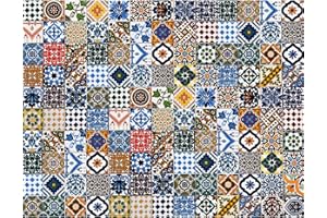 GENERICO 130 Mattonelle MISTE in ceramica smaltata, decorate 10 X 10 cm spessore 0,6 cm - Tunisine realizzate con Serigrafia Artigianale