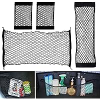 DaiWeier 3+1 Universal Netztasche mit Elastisch Nylon Kofferraum Netztasche Klett Netz Schutznetz, Behoben Auto…
