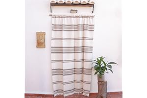 JARAPA HOME MADE WITH LOVE Tenda parasole rustica, (160 x 215 cm), Ecru Marrone Colore 103 Realizzata in Spagna, Fibra naturale di cotone - Tenda per porta esterna zanzariera e parasole