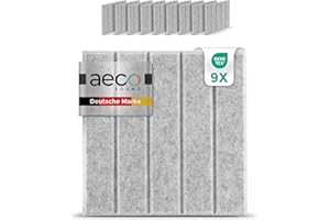 Aeco Sound® - Akustikpaneele Filz | 9 Stück je 30x30cm | selbstklebend | extra dick 1,5cm Akustik-Filz | Schalldämmung, Wandschutz, Akustikplatten, Schallschutz (Grau)