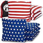 GoSports Cornhole armut koltuk seti, resmi y&ouml;netmelik (8 d&ouml;rt mevsim &ccedil;uvalı) &ndash; Amerika yıldızları ve &ccedil;izgileri veya kırmızı v
