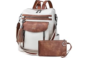 Shrrie Sac à dos pour femmes, sacs à main portés en cuir PU, élégant sac à dos anti-vol étanche convertible avec bandoulière amovible pour le travail Voyage Collège Gif