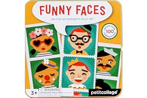 PETIT COLLAGE- Magnético Caras Divertidas, Multicolor (PTC268)