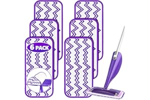 ILAVCLEAN Reusable Mop Pads Refills for Flash Powermop - Microfiber Mop Replacement Pads for Swiffer Wet Jet Spray Mop, Dry Wet Pads Refills for Swiffer Mop, Washable Spray Mop Heads for Floor Cleaning, 6 Pack