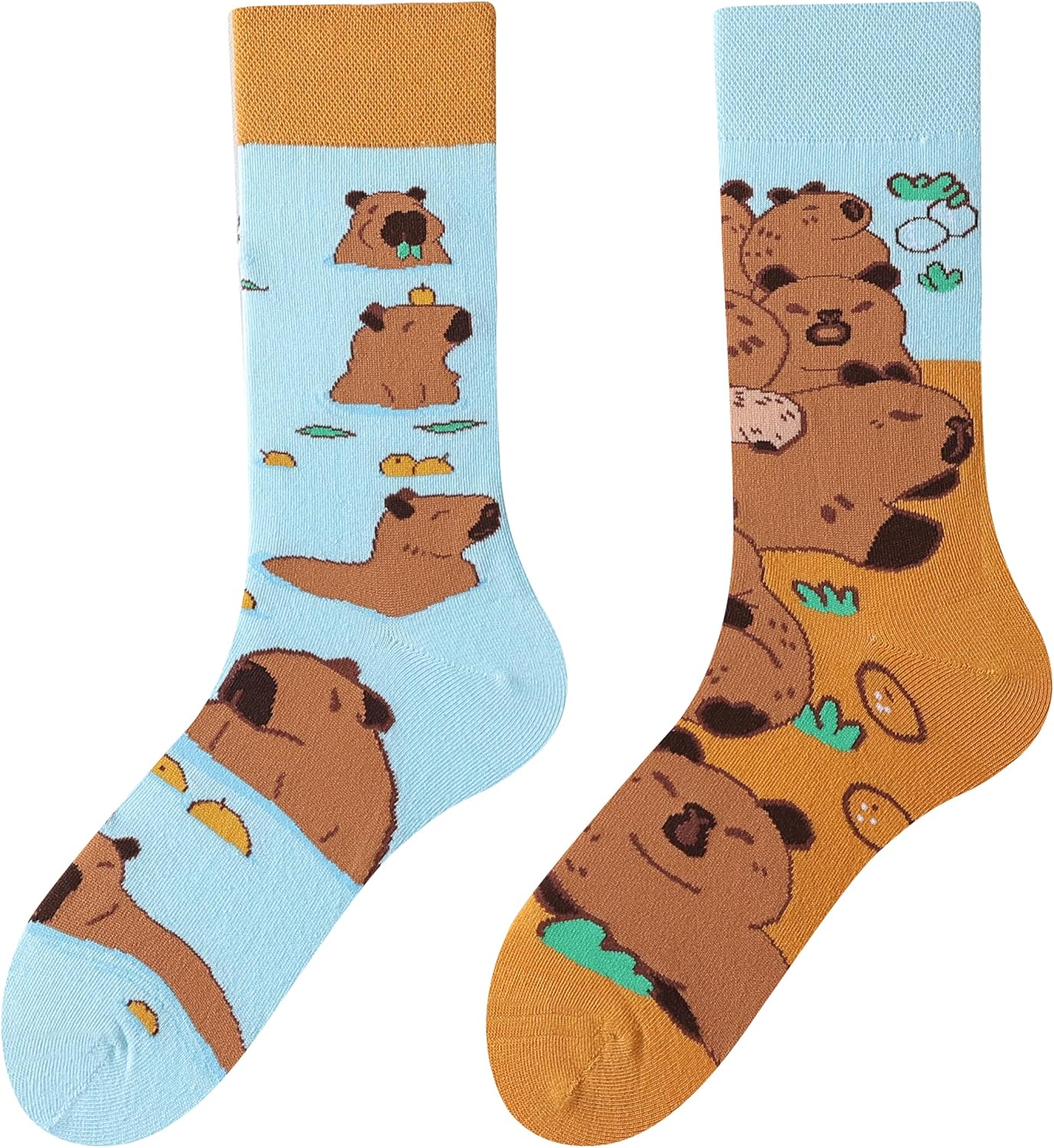 NxnChc Calcetines Divertidos Unisex para Mujer y Hombre con Diseños Asimétricos en Par - Temas Animales, Comida, Fruta, Deporte y Arte en Algodón - Ideal para Regalos