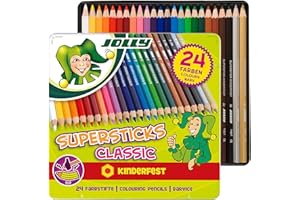 ‎JOLLY Jolly coloured pencils, Supersticks, children’s safe, break-resistant and non-toxic coloured pencils, made in Austria, Classic