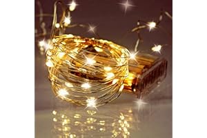 LAC FUTURE Guirnalda Luces Interior Led a Pilas 5 M – 50 Fairy Lights Blanco Cálido, Alambre de Cobre Flexible – Luces Decorativas Interior para Habitación, Navidad | 3 Pilas AAA (no Incluidas)