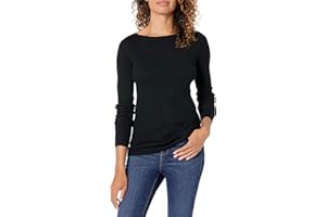 Amazon Essentials Kobiety Lekki prążkowany sweter z długim rękawem i dekoltem w łódkę