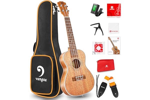 Vangoa Concert Ukulélé 23" Acajou Acoustique Ukulélé Vintage Hawaii Ukulele avec des Kits pour Débutants