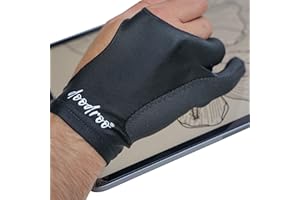 doodroo - Guante de Artista, Fabricado con Tejido de Spandex Suave y Muy Elástico, para Zurdos y Diestros, Ideal para Dibujar con Wacom, iPad, XP-Pen y Tabletas Gráficas, Talla S