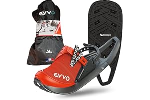 EVVO - Originale - Raquette à Neige Made in France avec Semelles Cloutées Michelin®, Fixations Réglables, pour Homme et Femme avec Sac de Transport Inclus, Tout Terrain, Randonnée Neige