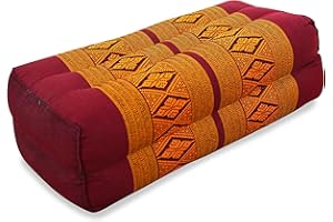 Livasia | Coussin de Méditation en Kapok | Bolster de Yoga | 33 x 19 x 12 cm | Coussin de Soutien Rectangulaire | Asanas