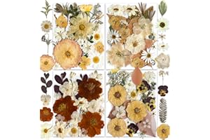 YouthBro 148PCS Dried Pressed Flowers for Resin Real Nature Flowers Herb Set for Christmas DIY Candle Soap Vase Making Nail Card Scrapbook Art Craft Floral Decors Boho Style