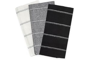 Emma Barclay Utopia 3 Pack Waffle Kitchen Tea Towel Set (45x65cm) (Black)