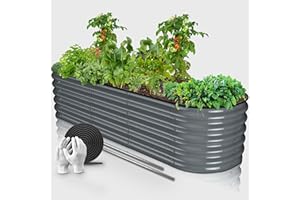 HOFGARTEN® QuickGrow - Orto Rialzato da Esterno in Acciaio Zincato | Inossidabile | Kit Modulare 6-in-1 | Cassoni Orto con Fondo Aperto | 200L x 60P x 42A cm | Ortaggi, Erbe, Fiori (Antracite)