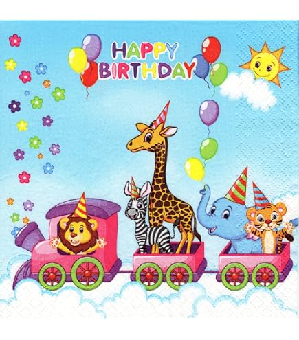 Serviettes En Papier Animaux De La Forêt Shimmerz - Lot De 20, 33x33 Cm, 2 Couches | Pour Anniversaires Enfants, Fêtes à Thème, Décoration