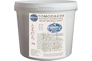 ‎TOMODACHI TEICHMINERAL NENDO KOBUTSU Teichmineral weißes Montmorillonit - feines Tonmineral Bentonit weiß Mineralien Spurenelemente Koiteich Aquarium pflegt und reinigt Haut und Schuppen der Fische brilliante Farben der Koi 3kg