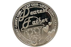 GadgetZone Lucky Coin Good Luck Charm Engraved Special Message Mum Dad Romantic Sentimental Token Keepsake Good Fortune Blessing Pendant Novelty Coins (Father Lucky Coin)