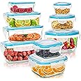 KICHLY Set di contenitori in vetro per la conservazione degli alimenti - 18 pezzi (9 contenitori e 9 coperchi) - A tenuta d'a