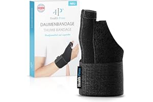 Health Press® Daumenbandage – Atmungsaktive Daumenschiene – Daumenschutz Universell Rechts/Links – Daumen Bandage für Daumensattelgelenk – Daumenstütze – Medizinisch zertifizierte Daumenorthese