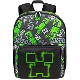 Minecraft Children's School Backpack Compartments with Zipper Creeper Children's Backpacks Adjustable Straps for School Trave