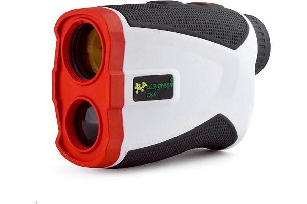 EasyGreen Télémètre de Golf 1200 m - avec Verrouillage du Drapeau Vibrant et Technologie de Compensation de Pente, Blanc