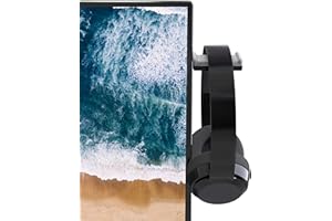TotalMount Universal Kopfhörerhalterung Headset Ständer Aufhänger PC Monitor für alle Over-Ear und On-Ear-Kopfhörer, schwarz/grau