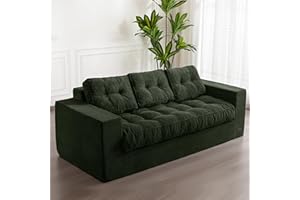 ‎MAXYOYO MAXYOYO Sofa 3 Sitzer Cord, Gepolsterter Bodensessel mit Armlehnen, ohne Knochen mit Gesteppt Kissen und Rückenlehne, Großer Sitzsack für Schlafzimmer und Wohnzimmer