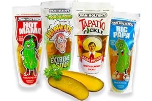 ‎MEXHAUS Van Holten Pickle - Saure Gurken in Pouch Set mit Hot Mama Pickle, Big Papa Pickle, Tapatio Pickle und Warheads (Pack von 4), Sour Pickle Mix