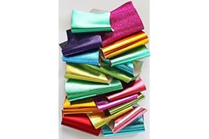 La Garzarara - Ritagli di Pelle Laminata in Colori Accesi - Minimo 12x15 cm - 0,300 kg - Selezione Casuale per Artigianato Cucito e Creazioni Handmade - Metallizzati Lisci o Stropicciati - B1506RC