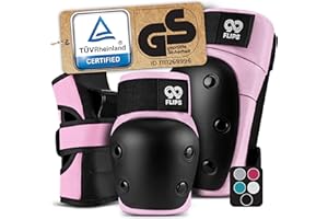 99FLIPS Protection Roller Adulte et Adolescent [6 pièces] Protection Skate Adulte pour avec Genouillère, Coudiere & Protections pour équipement de Protection Skate & Inline
