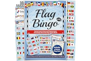 FUNTASTIC Flags of the World Bingo & Quiz Game - An entertaining activity and teaching accessory for groups and families. A great way to learn and have fun.