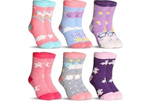 SEEYAN Kids Merino Wool Socks Boys Girls Hiking Boot Winter Thermal Warm Cozy Soft Toddler Thick Crew Socks 6 Pairs