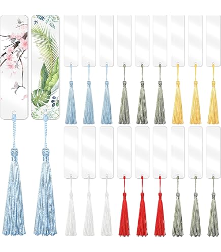 Acryl Blanco bladwijzer, 70 stuks doorzichtige doe-het-zelf acryl bladwijzers met 15 transparante blanco acryl bladwijzers, 15 stuks veelkleurige kwastjes, 40 stuks bladstickers voor doe-het-zelf Acryl Blanco bladwijzer, 70 stuks doorzichtige doe-het-zelf acryl bladwijzers met 15 transparante blanco acryl bladwijzers, 15 stuks veelkleurige kwastjes, 40 stuks bladstickers voor doe-het-zelf