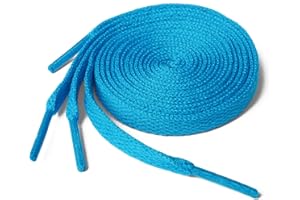 LACESTAR Flat Shoe Laces 8mm Wide for Trainers, Boots, Hi Tops, Football Boots, Shoelaces New Suitable for all brands including Nike Adidas Converse Puma Vans Reebok Adults or Kids