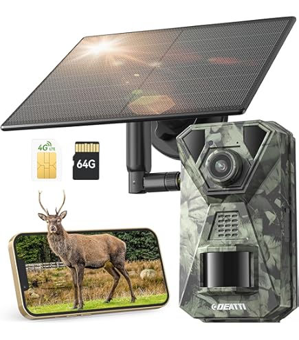 Trail Cameras Trail Camera Solar Powered WiFi 4K 30MP, WLAN