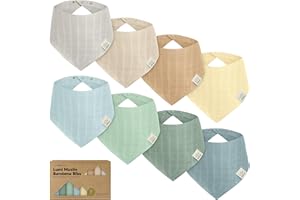 KEABABIES 8er Pack Musselin Lätzchen - Dreieckstuch für Jungen und Mädchen, Baby Lätzchen, Unisex Musselin Dreieckstuch, Baby Sabberlätzchen, Neugeborene Lätzchen, Zahnen Lätzchen, Säuglings Lätzchen (Mirage)