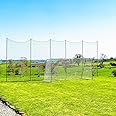 Socketed Stop That Ball™ System | Multi-Sport Ball Stop Net & Posts [10ft-50ft] – Premium Galvanised Steel Posts Net with Backstop Net – Ideal for Sports Clubs & Gardens