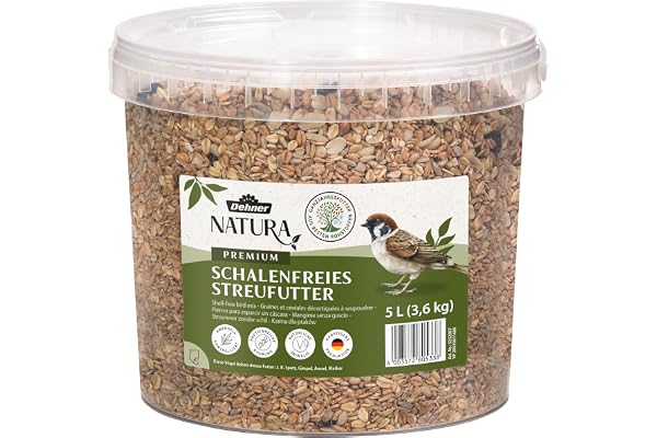 Dehner Natura Premium Nourriture pour Oiseaux Sauvages, mélange de graines sans coquilles, 3,6 kg