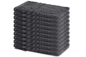 ‎LAVEA Lavea® 10er Set Waschhandschuh 15x21 cm – Saugstarke und Weiche Waschhandschuhe aus 100% Baumwolle, Frottierserie Elena – Waschbar und Strapazierfähig – Anthrazit