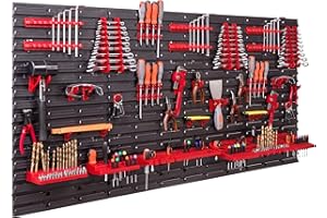 ‎BOTLE botle Lagersystem Wandregal 158x78 cm, Werkzeughalterungen, Schüttenregal Sichtlagerkästen, Extra Starke Wandplatten, Regal Erweiterbar, Werkstattregal Lagerregal Werkstattwandregal Steckregal