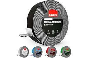 GAUDER Nastro metallico autoadesivo - Banda magnetica per magneti e figurine Tonie® & scaffali - Nastro ferro per fai-da-te e organizzazione (6 m x 35 mm - nero)
