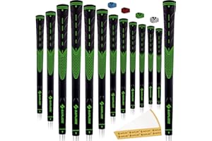 SAPLIZE Golfgriffe 13er-Set mit komplettem Regripping-Kit, Standard / Mittelklasse, Weiß / Grün / Rot / Blau, Golfschlägergriff