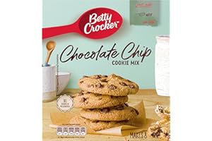 Betty Crocker Chocolate Chip Cookie Mix 200G – Galletas Caseras Fáciles de Preparar, 8 Unidades, Postre Americano, Listo en Minutos