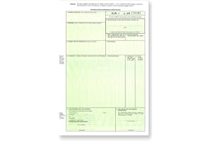 EBS VERSAND 50 x EUR.1 / EUR1 Warenverkehrsbescheinigung 2-fach selbstdurchschreibend als Trennsatz