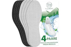 TULMERO Wkładki do butów przeciwpotne z węglem aktywnym pochłaniające odór 4 pary rozmiar 45