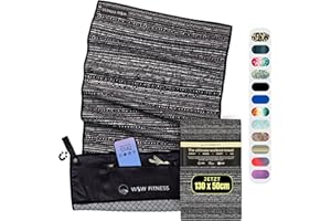 WOODSANDWAVES Fitness Handtuch mit Design, Tasche & extra starkem Magnet - das ideale Sporthandtuch für Gym und Fitnessstudio | rutschfest, geruchsneutral, schnelltrocknend