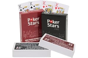 GENERIC 2X PokerStars Plastic Pokerkarten Duo-Pack | COPAG | Wasserdicht | Professionelle Qualität | Wasserfest, Flexibel, Biegfrei und Faltenfrei | Offizielle Maße Von Pokerkarten | Rot & Schwarz