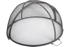 AURAHOME DWD ® Premium Spark Protection Black Mesh Spark Screen Cover for Fire Pits diameter 60cm, 80cm Heavy Duty Universal fit & Sliding Folding Version (60cm Folding Mesh Cover, 60 x 31cm)